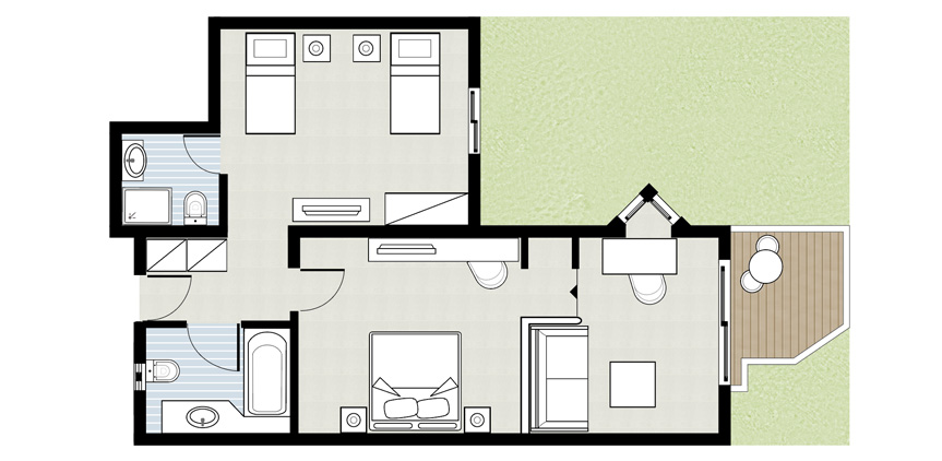 creta-palace-Deluxe-Family-Bungalow-with-balcony-floorplan